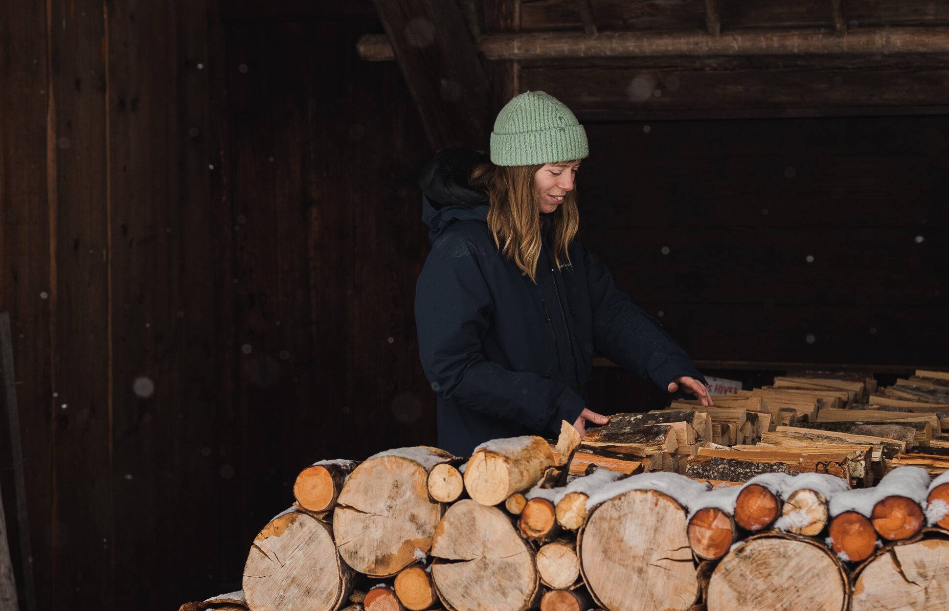 Wood fire storage in Chamonix 